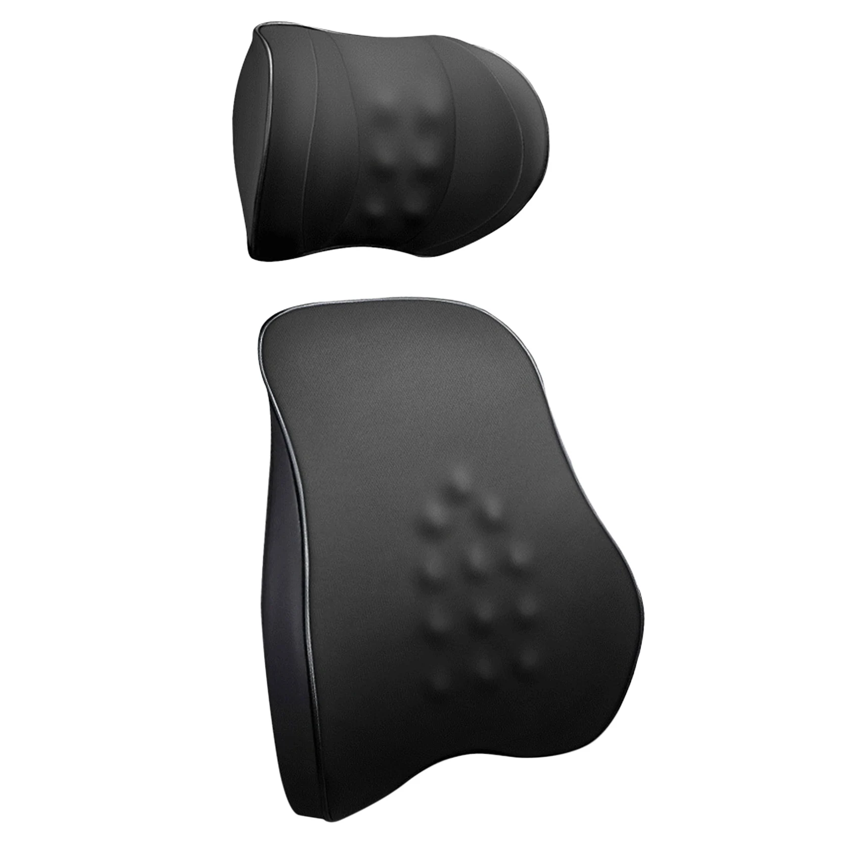 

2PCS Car Massage Pillow Lumbar Pillow Universal Headrest Seat Back Support Relieve Fatigue Auto Neck