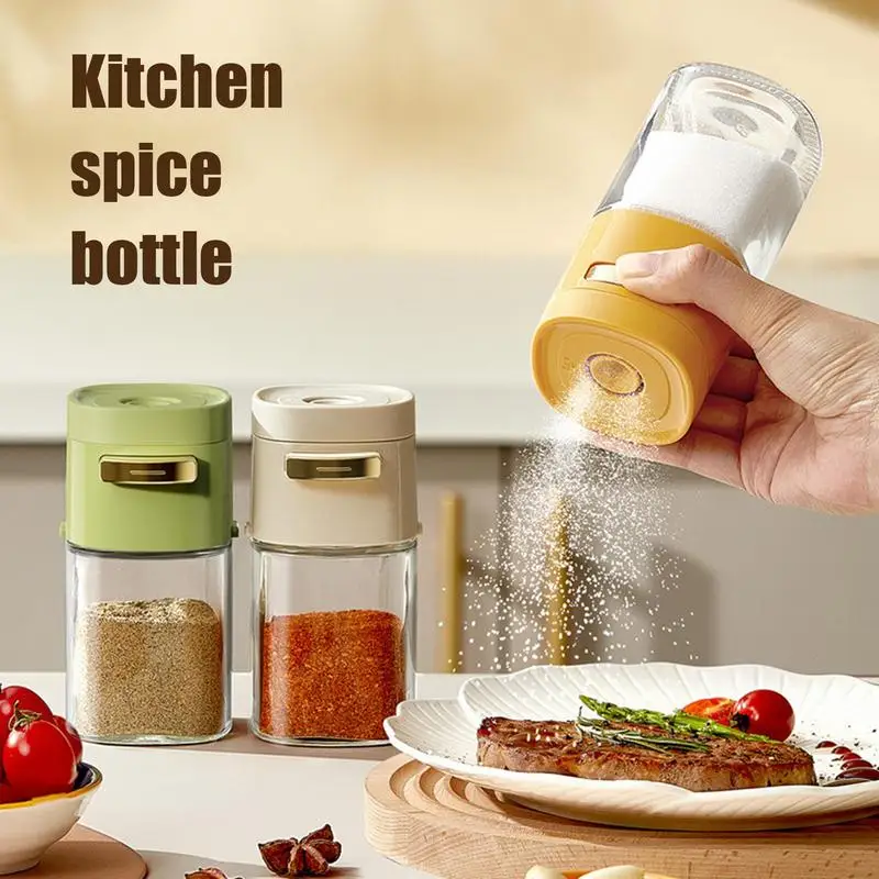 

Salt Dispenser Salt Shaker Push Type Salt Tank Sugar Bottle Spice Pepper Salt Spice Jar Can Seasoning Bottle Kitchen Gadgets