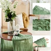 Sage Green Cheesecloth Table Runner Boho Gauze Cheese Cloth Sheer Wedding Birthday Party Baby Bridal Shower Backdrop Decorations 4