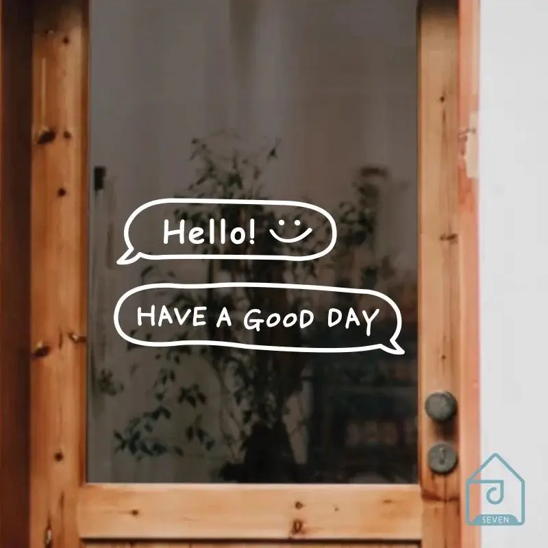Adesivi 'Have A Good Day' in Inglese per Abbigliamento, Saloni di Bellezza, Selfie, Specchi, Decorazioni per Finestre e Pareti, Poster per Porte in Vetro - immagine 3