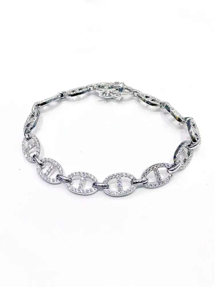 Elegant tennis bracelet on wrist
