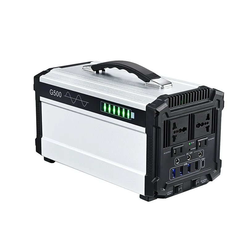 

portable solar power generator station system 500W 110V 220V LiFePO4 Battery Pack DC AC USB C Home Outdoor Camping Car Jump
