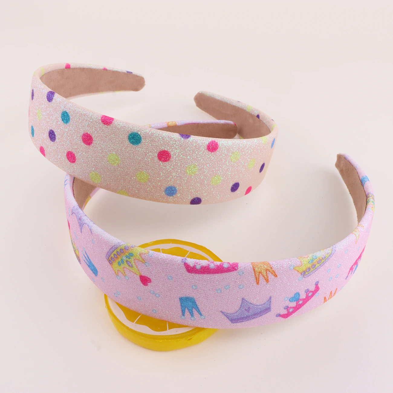 Glitzer-Stirnbänder für Mädchen, Prinzessin, glitzerndes, breites Stirnband für Kinder, niedliches bedrucktes Stirnband für Kinder, dickes glitzerndes Bling-Kinderhaar – Detail 7