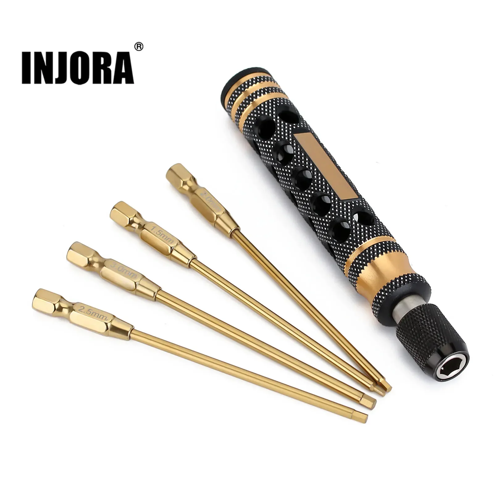 INJORA 육각 드라이버 1.5 2.0 2.5 3.0mm 퀵 체인지 알렌 키 육각 나사 RC 자동차 크롤러 SCX10 보트 모델 용 렌치 도구