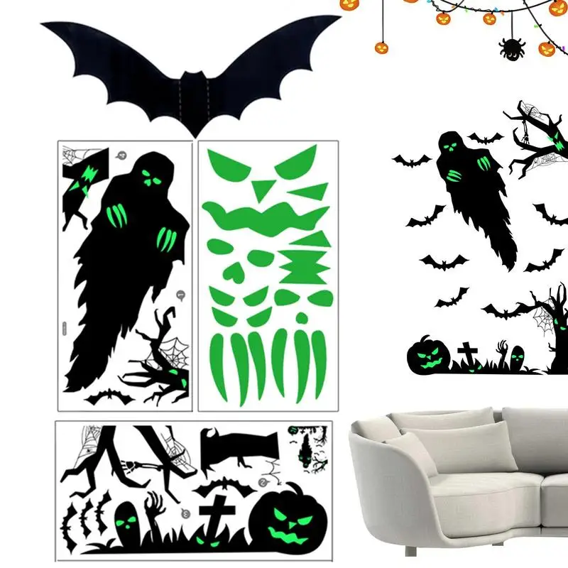 

Halloween Glow Sticker Creepy Stickers For Glow In The Dark Decorative Wall Decals For Halloween For Ceilings Walls Doors