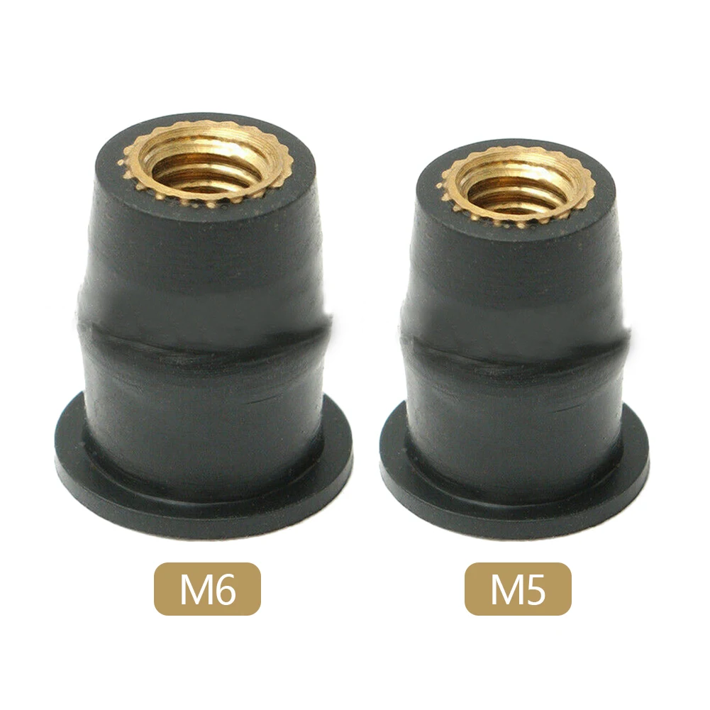 Universal M5 M6 Rubber Nuts 10PCS Motorcycle Windscreen Windshield Bolts Screws Nut Fastener for Kayaking Rubber Well ATV motorcycle accessories auto fasteners auto accessories