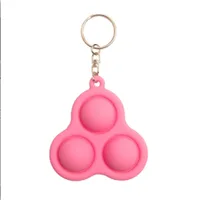 Mi ni Bear Decompression Flip Keychain ilicone Simple Dimple Fidget Toy Kid Stress Relief Sensory Toy Adults Silicone Keychain 1