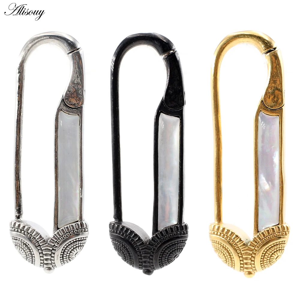 

Alisouy 1PC Pin Brooch Shell Stainless Steel Piercing Ear Weights Heavy Expander Stretcher Plugs Gauges Earrings Body Jewelry