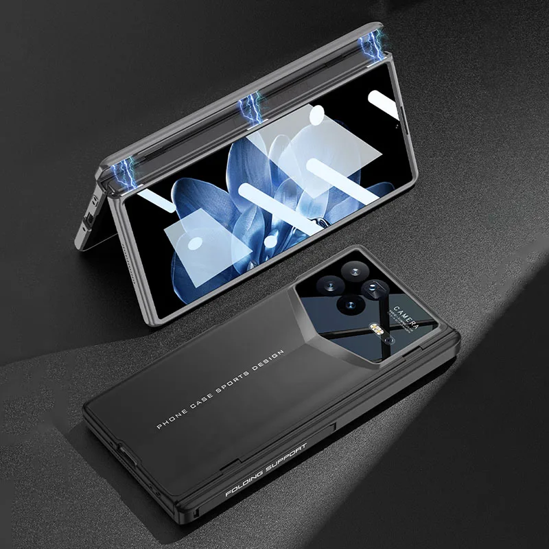 Magnetic Stand Hinge Outer Glass Case For Xiaomi Mix Fold 4 Luxury Plating All-i