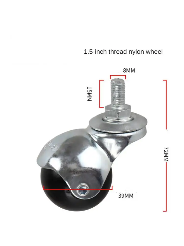 1 Pc 1.5 Inch 8mm/10mm Spherical Nylon Universal Caster Silk Teeth Sofa Wheel Furniture Tea Table Tpr Silent