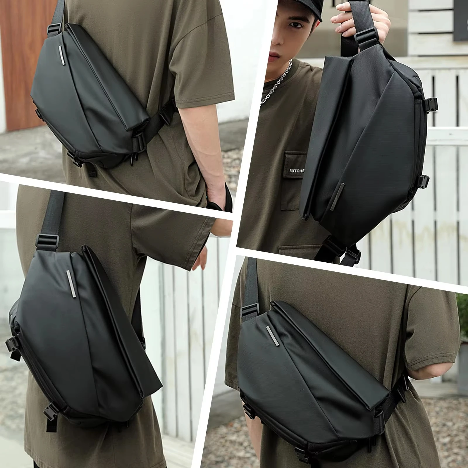 Waterproof Men's Sling Bag - Stylish Casual Crossbody Shoulder Bag for Travel & Work Essentials