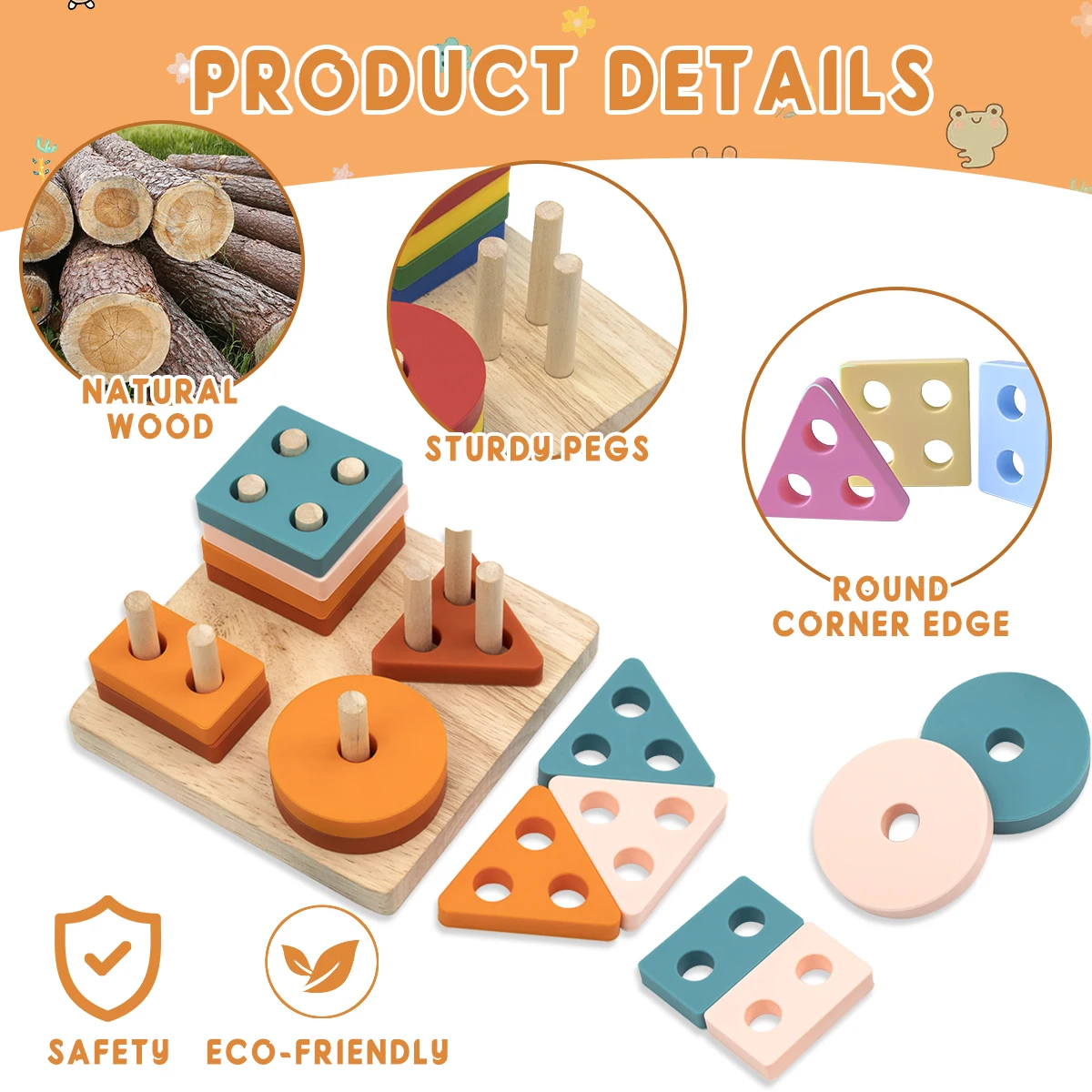 1Set Soft Building Blocks Silicone Stacking Blocks Baby Toy Round Shape Silicone Construction Toy Rubber Teethers Montessori Toy