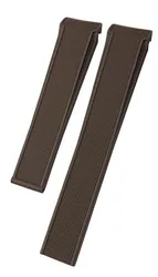 Durable Waterproof Rubber Watchband with Folding Buckle, 21.5mm Strap - 21.5mm (Brown no clasp)