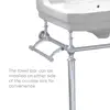 Console Sink with Interchangeable Side Towel Bar Polished Chrome Leg Support Integrated Rectangular Bowl Widespread Faucet Hole 4