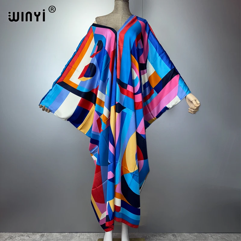 Summer Print Summer Boho Dress Elegant Muslim Abaya Lady Beach Cover up  Casual D | eBay