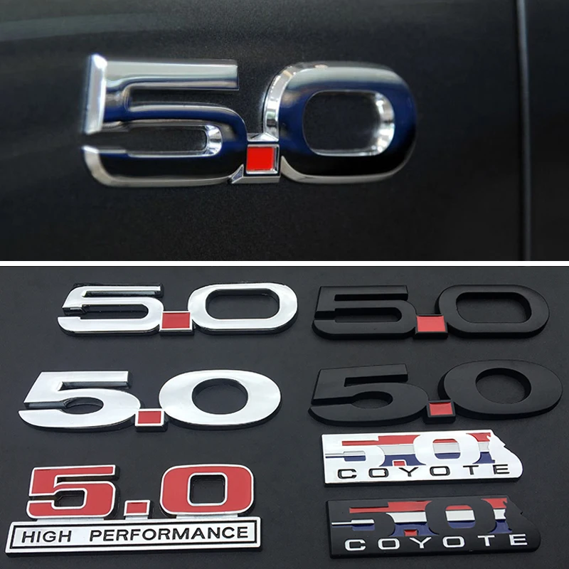 Per Il 5.0 Twin Turbo Metal Sticker Grille Emblem Per Ford Mustang Shelby Cobra Coyote Gt 350 500 Sport F150 Badge Decorazione Automatica