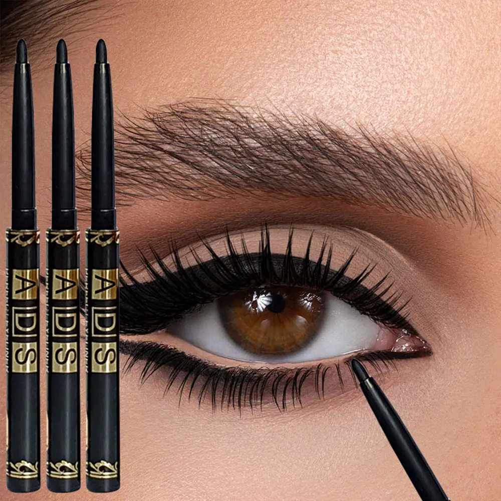 3 Stück/9 Stück langlebiger, wasserfester schwarzer Eyeliner-Stift – wischfest, schweißbeständig, für kräftiges Augen-Make-up, ideales Geschenk