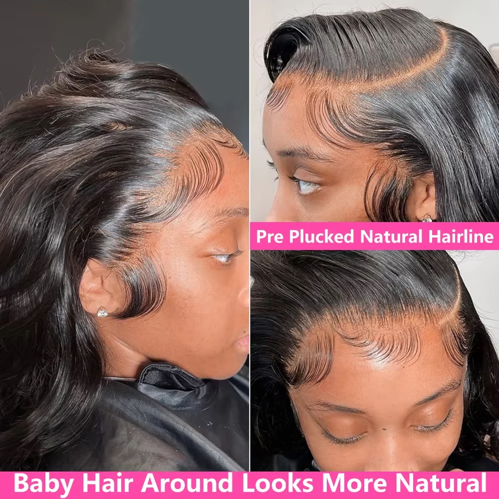 HD Transparent 13x4 13x6 Body Wave Lace Front Wig Pre Plucked 360 Lace Frontal Wig Human Hair Wigs For Women 7x6 Wig 200 Density 3