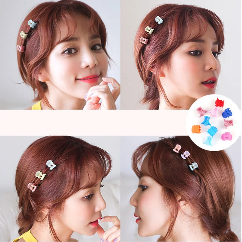 Korean 1.5cm Black Women Small Claw Clip Headdress Fashion Mini Color Hair  Clips Girls Bangs