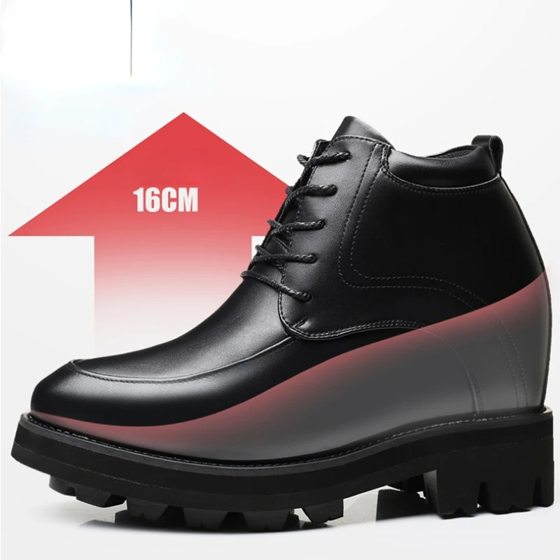 Elevator 16cm Men's Height Increasing Shoes Men Science Inner Height Leather Shoe