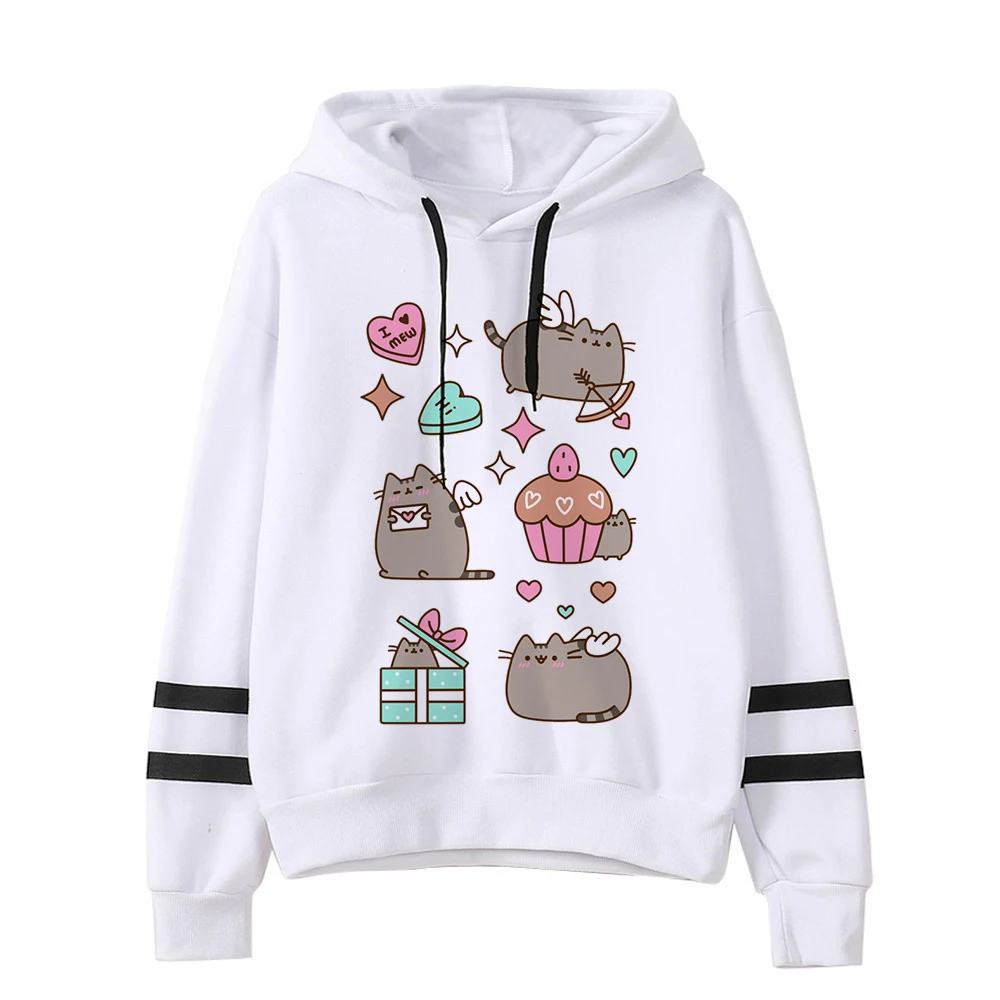 thumbnail image 1 of Ullzang-Sudadera con estampado de gato Pusheen para mujer, ropa con capucha de estilo coreano, Kawaii, Harajuku, 1 of 5