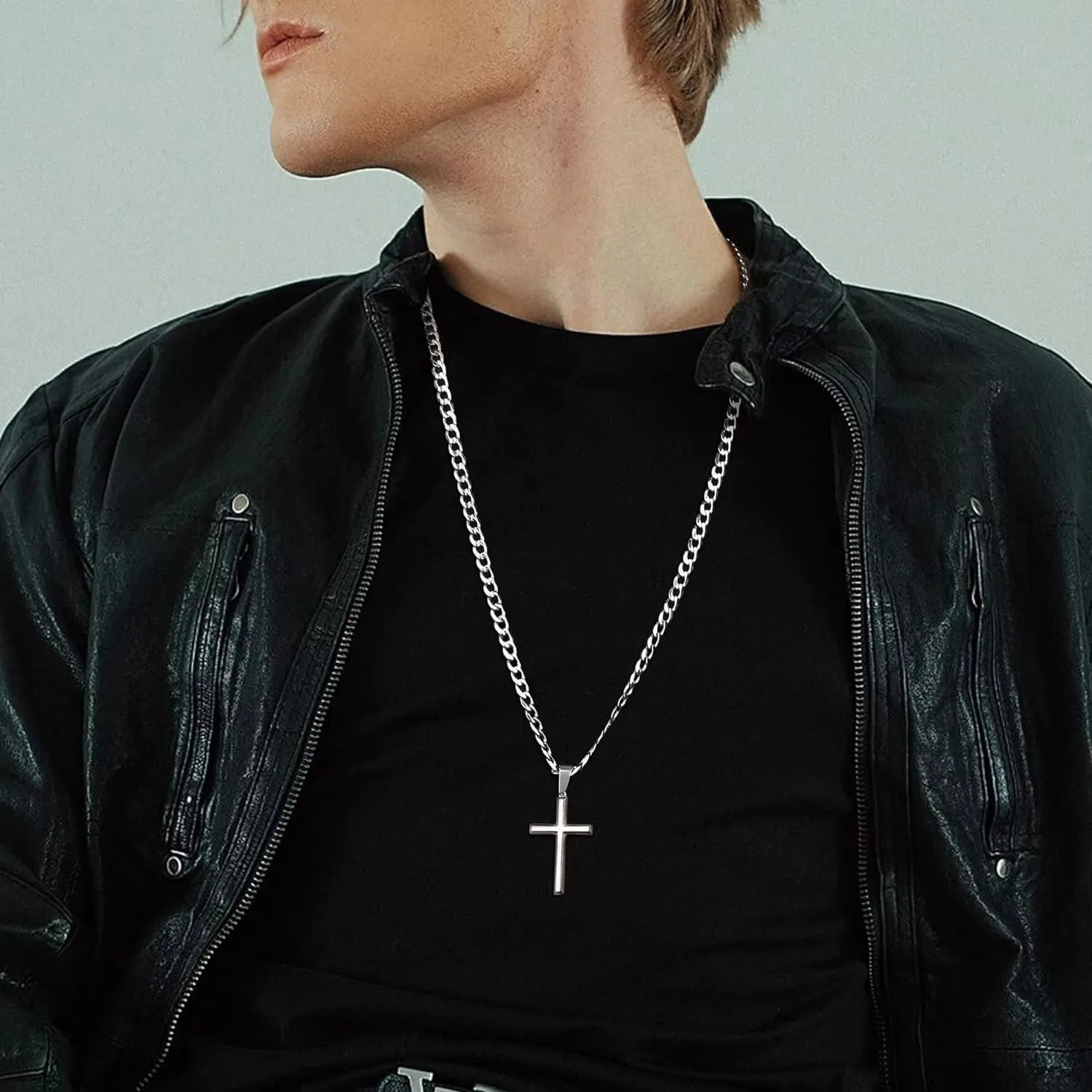 Cross Necklace S925 Sterling Silver for Men Women