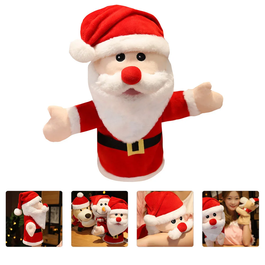 puppet christmas toys hand toy christmas gifts kids toys gift christmas puppets hand puppet animal head puppet santa claus elk 1PC Delicate Finger Puppet Plaything Santa Puppet Toy Christmas Finger Plaything