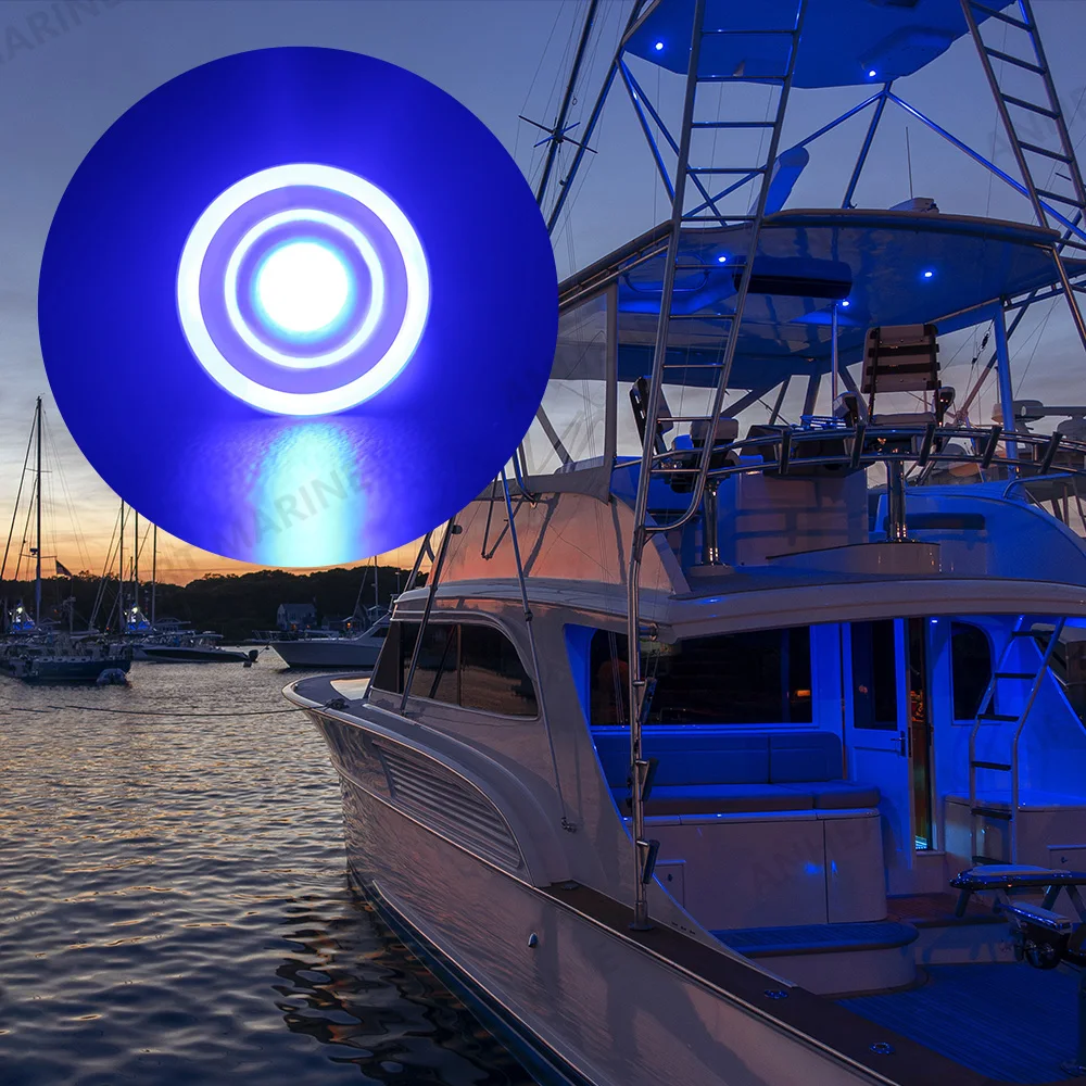 2PCS/10PCS Underwater Bait Tank Light RV Waterproof Submersible 12V Livewell Blue LED Light  IP68 Boat Accessories Marine