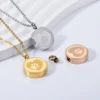 Pet Paw Print Heart Cremation Urn Locket Necklace Hold Dog/Cat Ashes Casket Stainless Steel Keepsake Jewelry 1
