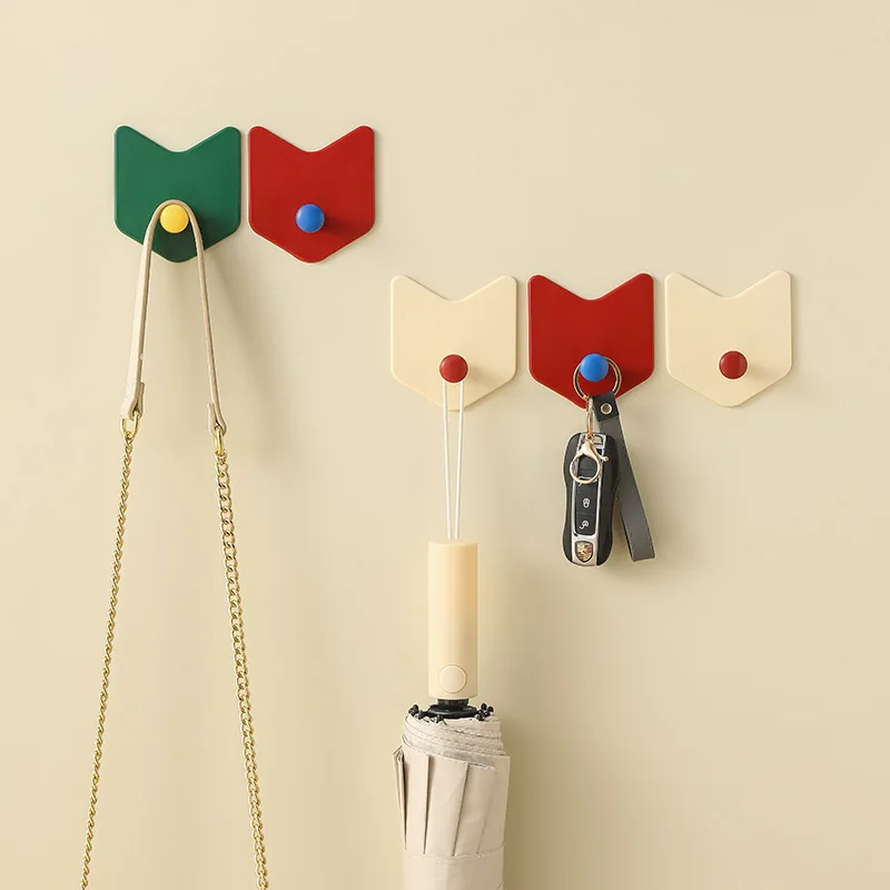 Dopamine Color Simple Arrow Punch-free Hook Traceless Kitchen Bathroom Toilet Universal Strong Sticky Hook Wall Hooks 4