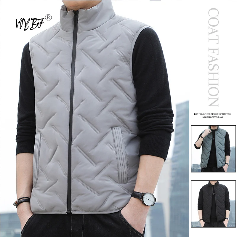 

Men's Winter Jackets Casual Zipper Pocket Solid Color Slim Fit Standing Neck Warm Coat Work Wear Men's Clothing