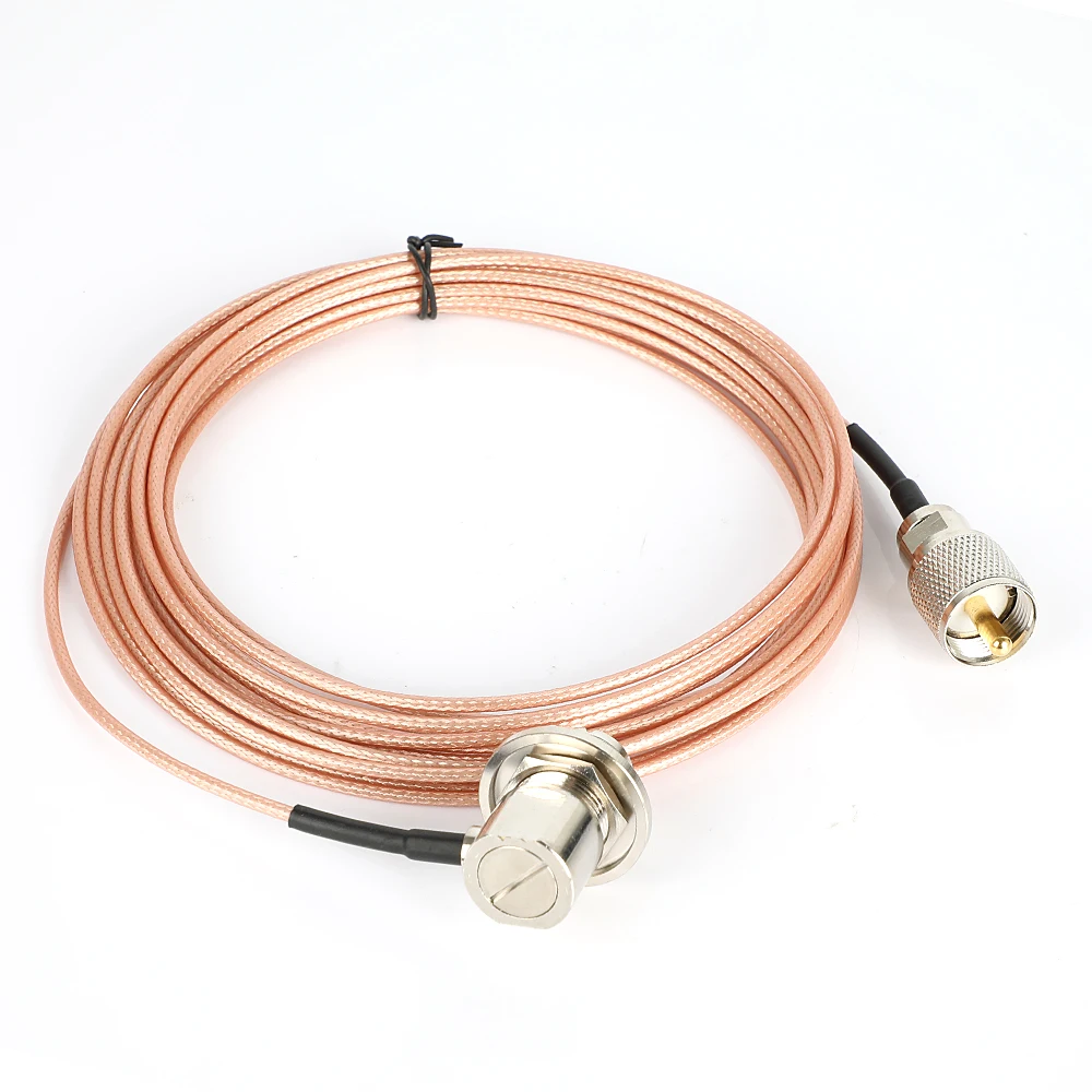 Pink 5 Meter 316 Coaxial Cable UHF/PL-259 Male to Female for QYT KT-8900 YAESU ICOM KENWOOD Mobile Radio Walkie Talkie Antenna