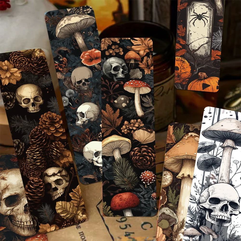 Bookmarks Stationery Supplies 30pcs gothic style mushroom skull bookmarks reading book pages books labeling cards student office supplies creative gifts DIY