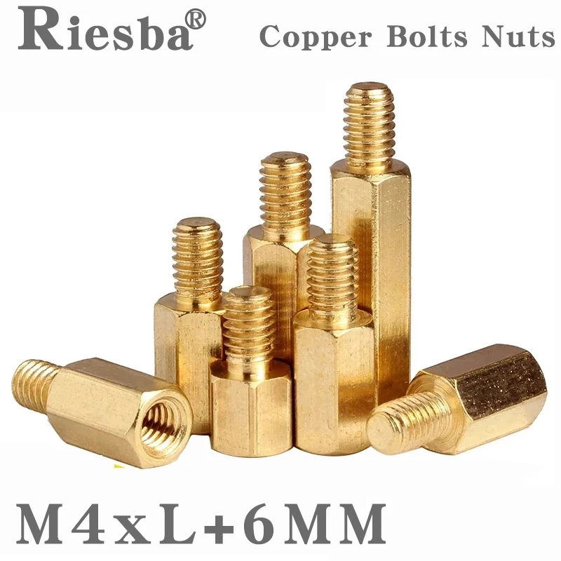 

2-15 PCS Hex Brass Standoff Spacer Screw M4*L+6 mm Hexagon Stud PCB Computer Male to Female Standoff Spacer