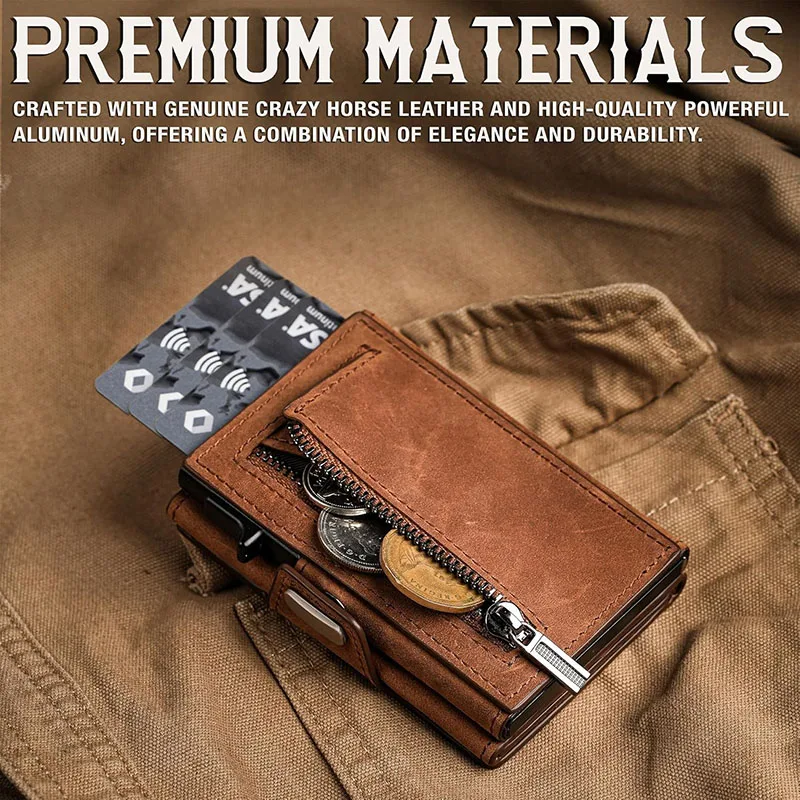 Elegant Genuine Leather RFID-Blocking Cardholder - Slim, Stylish Gift