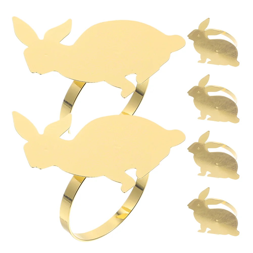 

6 шт., кольца для салфеток в виде кролика, пряжки для Банни, изысканный мультяшный пасхальный декор для обеденного стола, украшение из цинкового сплава