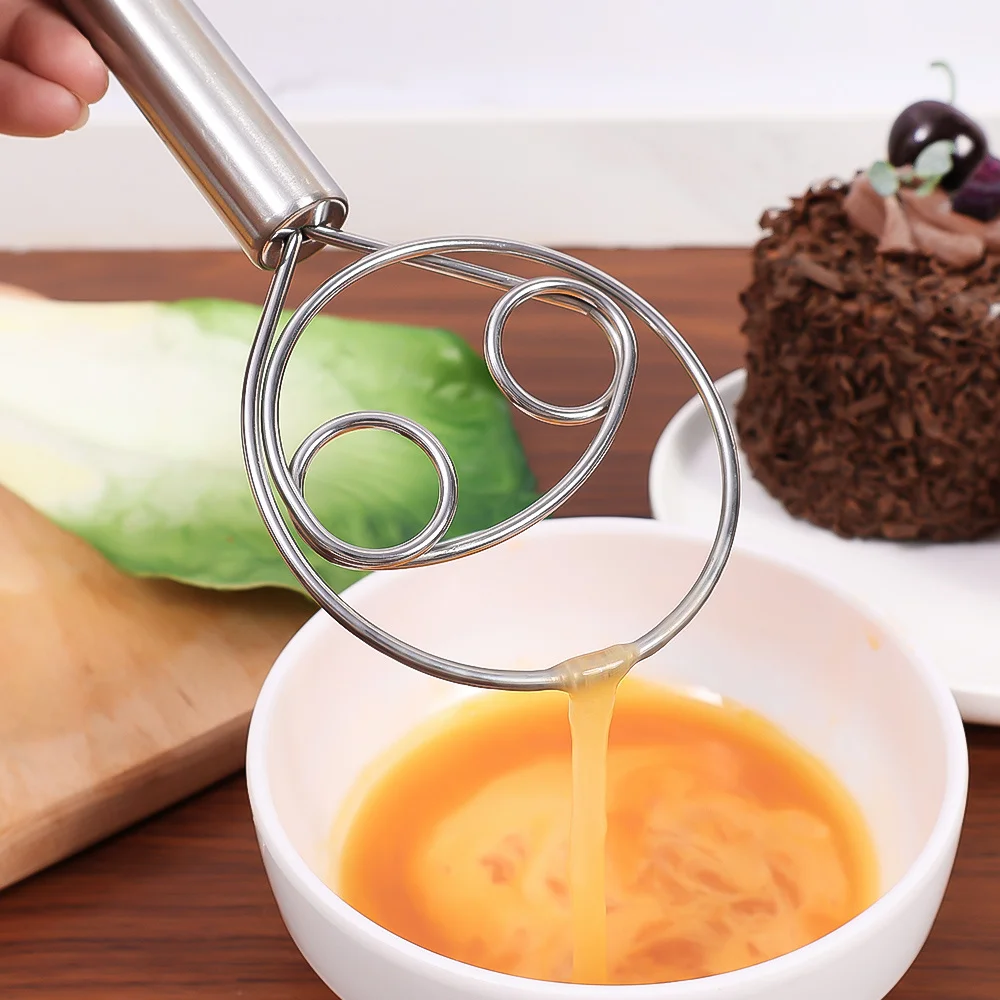 Stainless Steel Danish Dough Whisk Flour Whisk Kitchen Dough Mixer Bread Making Tools for Baking Cake Pizza,dough whisk