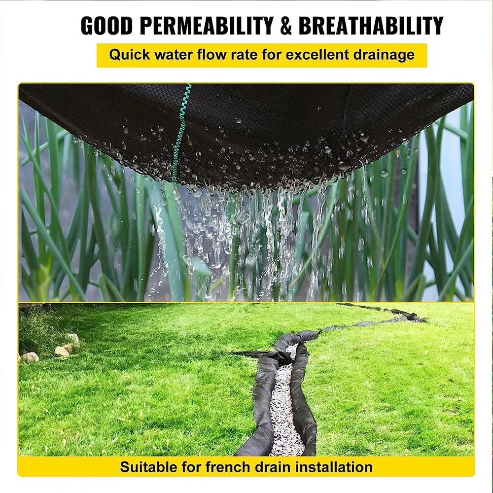 Description Picture 6 of item5m/10m Garden Landscape Outdoor Driveway Decking Membrane Agriculture Flower Bed Easy Install Weed Control Fabric Anti UV Border