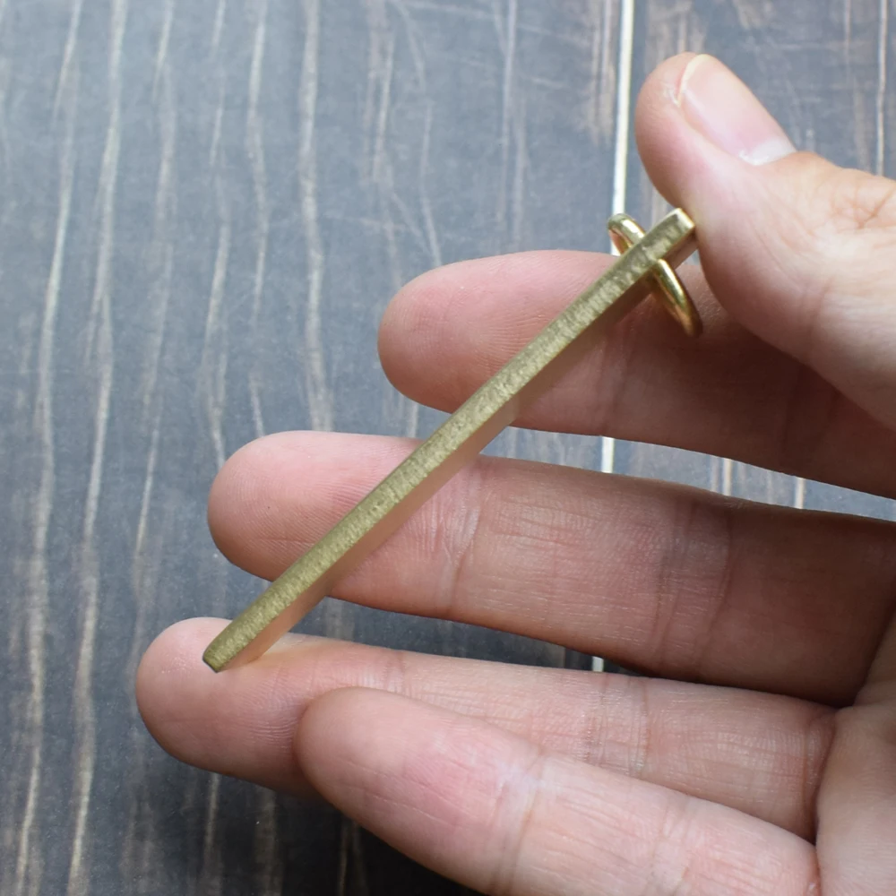 Mini Portable Golden Brass Ruler With Hang Vintage Metal Measure Tools Small Stationery Accessories 6cm Scale Straightedge Gift straight ruler,metal ruler