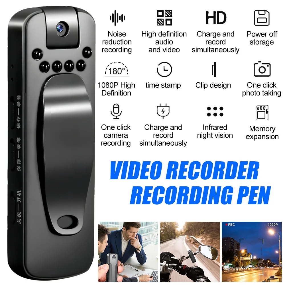 HD 1080P Mini Camera Portable Camcorder Recording Pen Police Body Worn Camera Infrared Night Vision Digital Video Recorder DVR 1