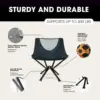 CLIQ Portable Camping Chair - Collapses to Size of Water Bottle - Lightweight Folding Chair for Camping - Outdoor Chair Supports 4