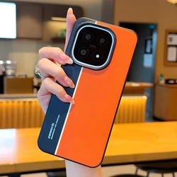 Fashionable Fluorescent Color Matching Hard PC Case with Hardware Bezel for Vivo iQOO 15 (Orange black)