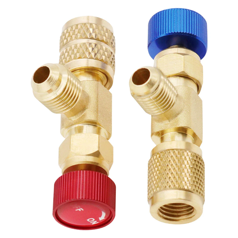 

2 Pcs Air Conditioning Safety Valve Charging for Refrigerant Conditioner Adapter R22 Aluminum Copper Attachment Liquid