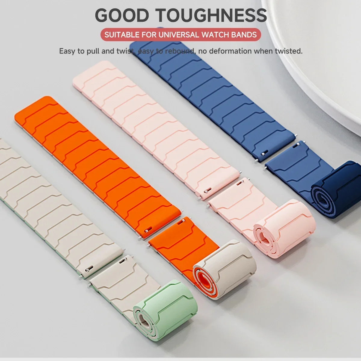 Magnetic Silicone Watchband Bracelet - Versatile 46mm Wristband