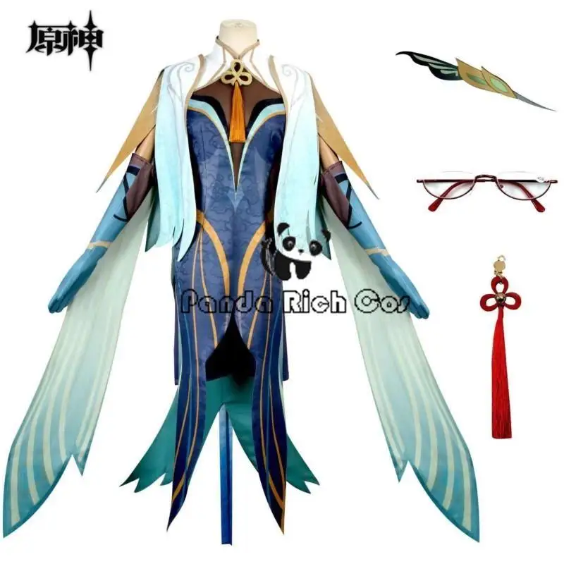 

Genshin Impact Cosplay Xianyun Cosplay Costume Cloud Retainer Dress Wig Anime Game Chinese Style Halloween Costume For Women