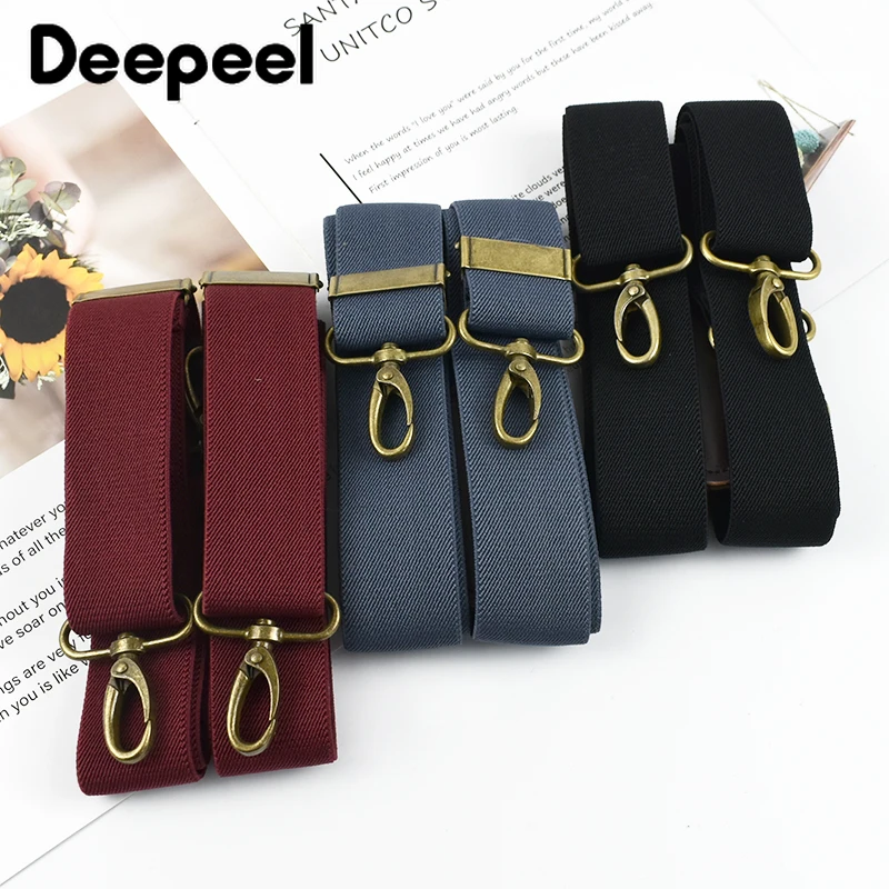 Men Suspenders Braces 3.5*120cm Men's Suspender Adults Elastic Strap 3 Clips Buckle
