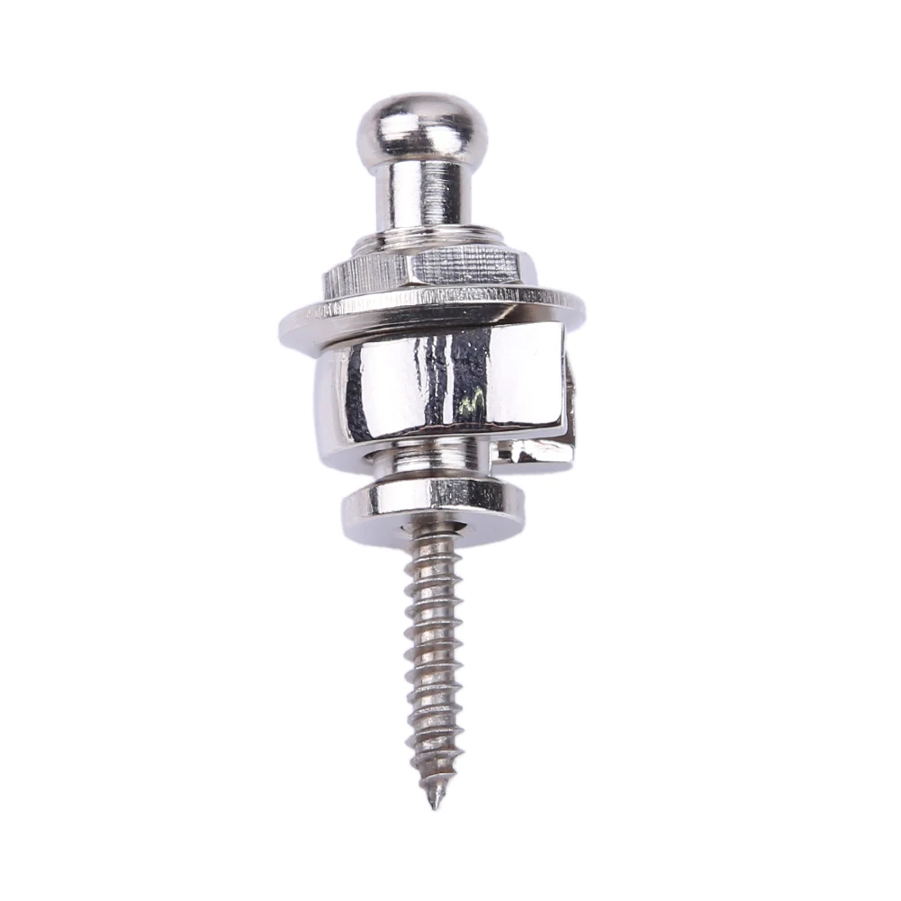 Copper Guitar Strap Buckles Chrome Plating Non Slip Musical Parts