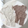 2025 Summer New Girls Home Clothes Costume Short-sleeved Floral Suit Baby Two-piece Set Korean Version Pajamas Homewear Suit 2