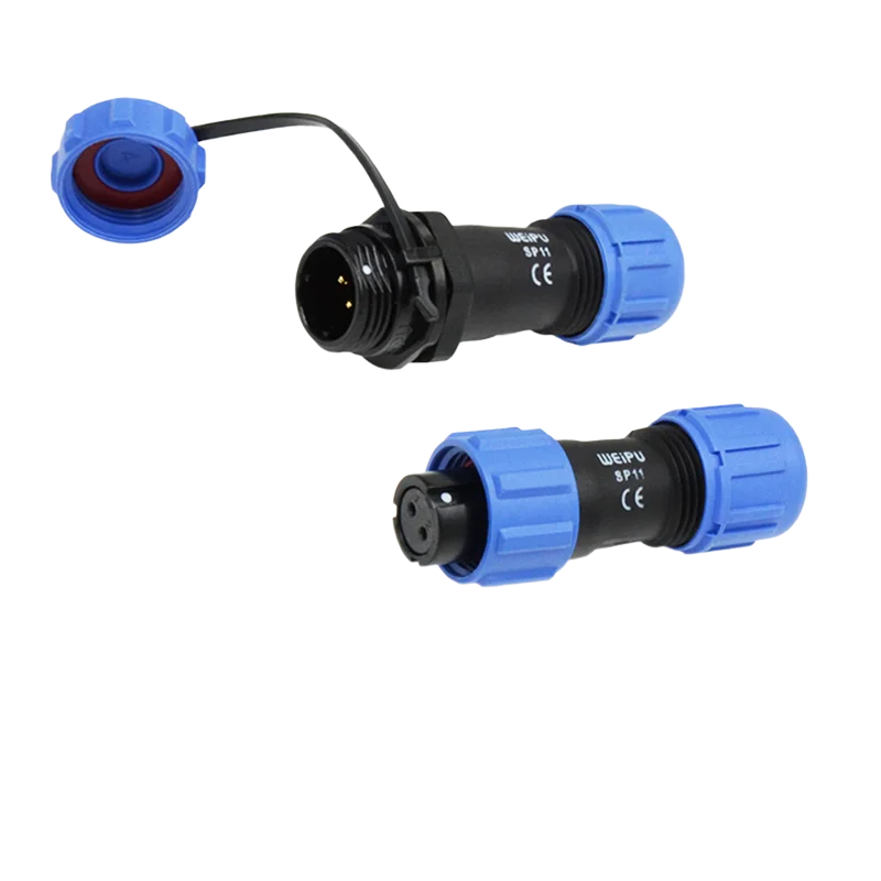 Waterproof Industrial Electrical Connector with Weld Wire Panel, IP68 Rating