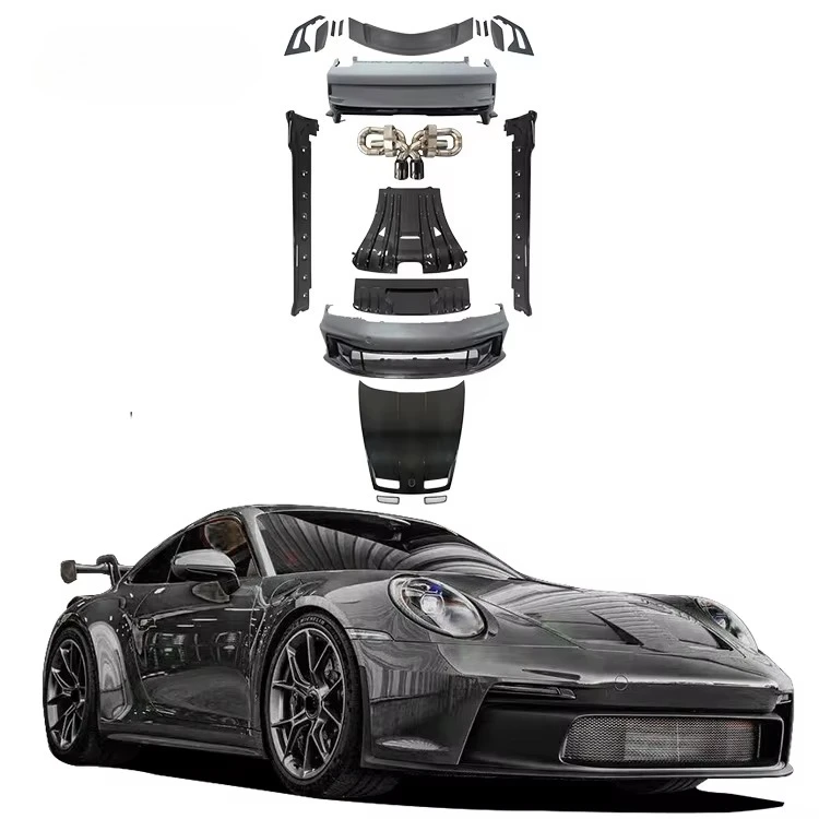 911 992 Upgrades Body Kit for GT3 Style Carbon Fiber and Fiberglass Front Bumper Rear Spoiler Cover